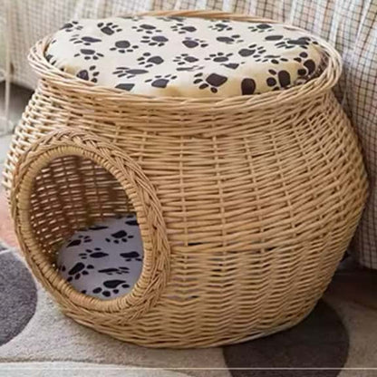 Panier Igloo en Osier pour Chat | NOVA