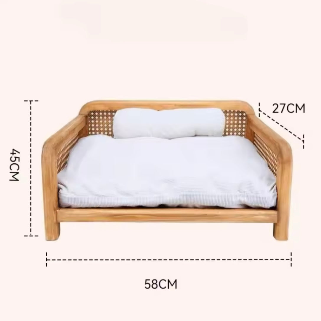 Panier en osier pour chat en forme de banc | ALAMO