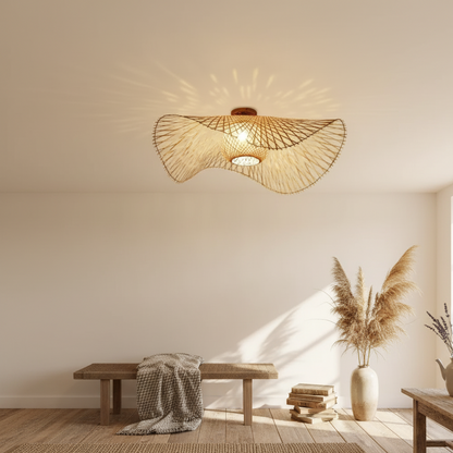 Plafonnier en Osier de Salon | ONDÉO