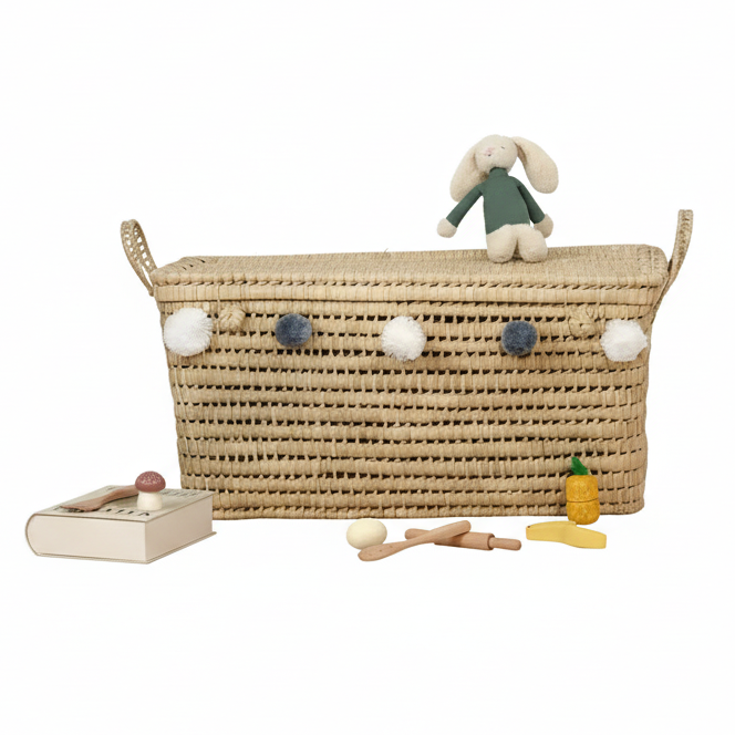 Grande Malle de Rangement Personnalisable en Osier 80 cm | PERSOLA