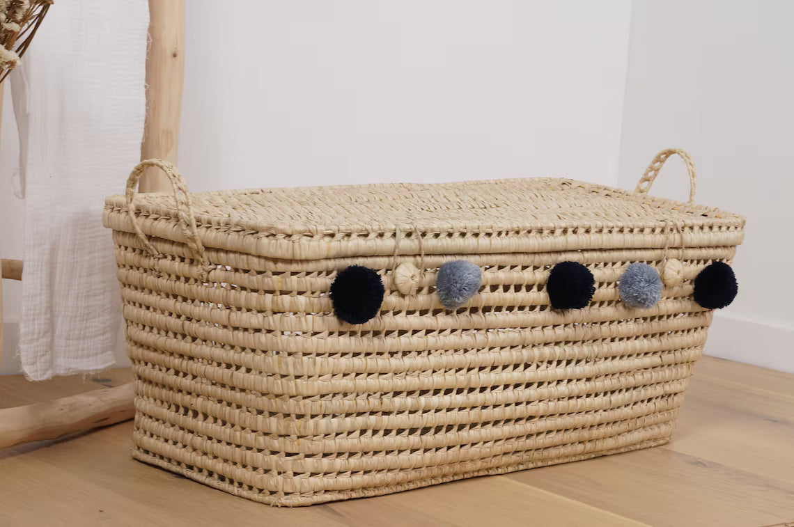 Grande Malle de Rangement Personnalisable en Osier 80 cm | PERSOLA