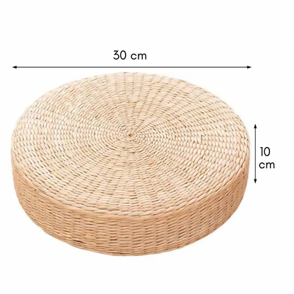 Pouf en Osier Plat | SOLANA