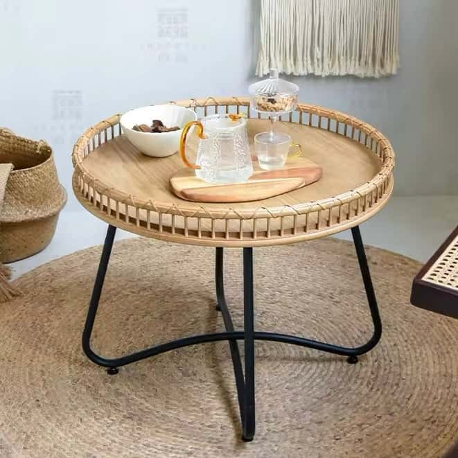 Table Basse en Osier Ronde | L'Atelier de l'Osier