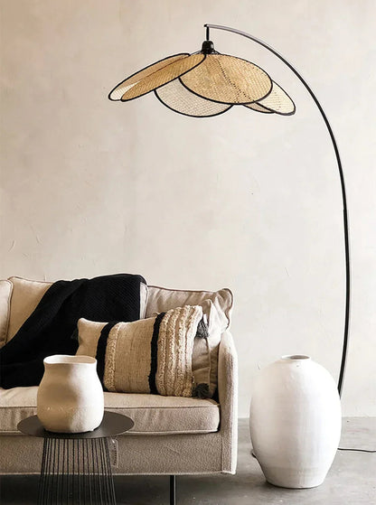 Lampadaire Arc en Osier – Modèle Feuillage Design | PALO