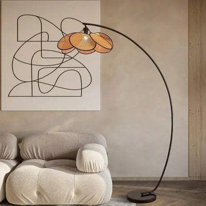 Lampadaire Arc en Osier – Modèle Feuillage Design | PALO