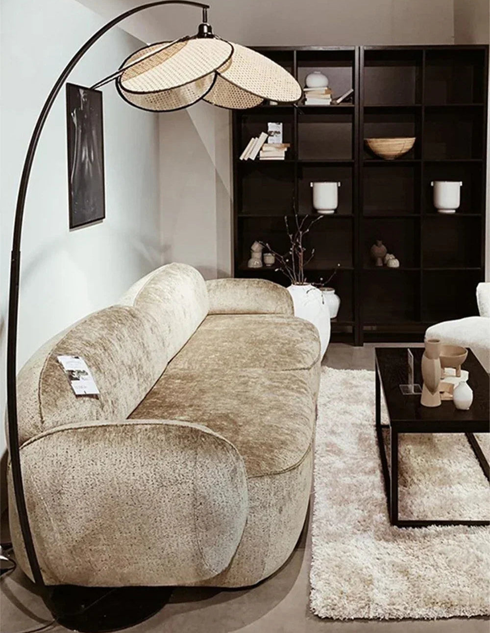 Lampadaire Arc en Osier – Modèle Feuillage Design | PALO