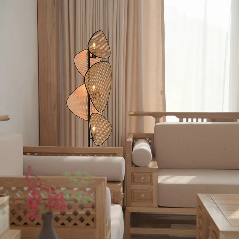 Lampadaire Feuillage en Osier Naturel | ELORIA