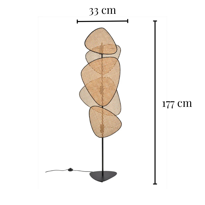 Lampadaire Feuillage en Osier Naturel | ELORIA
