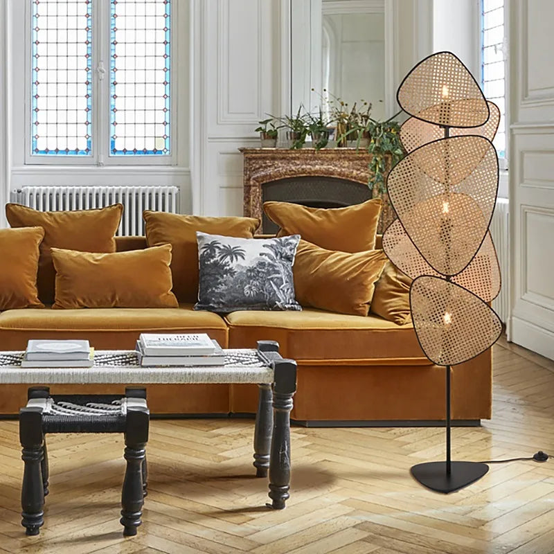 Lampadaire Feuillage en Osier Naturel | ELORIA