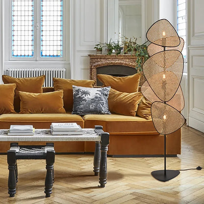 Lampadaire Feuillage en Osier Naturel | ELORIA