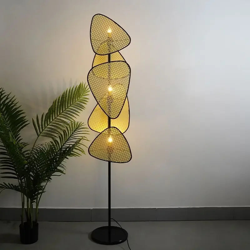 Lampadaire Feuillage en Osier Naturel | ELORIA