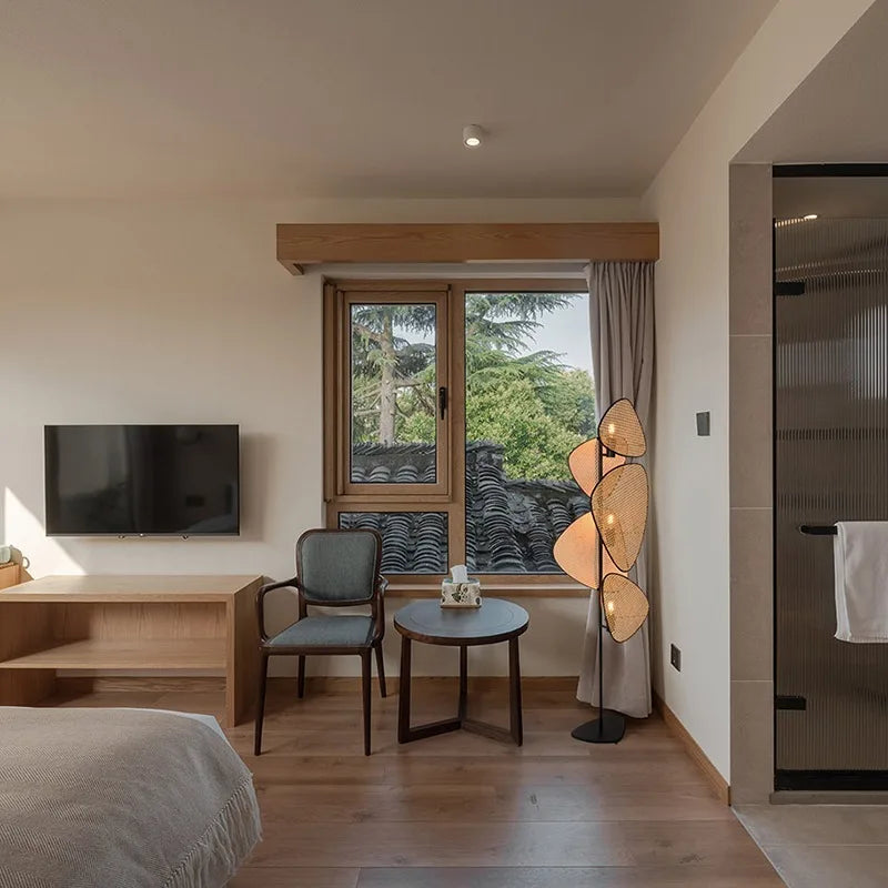 Lampadaire Feuillage en Osier Naturel | ELORIA