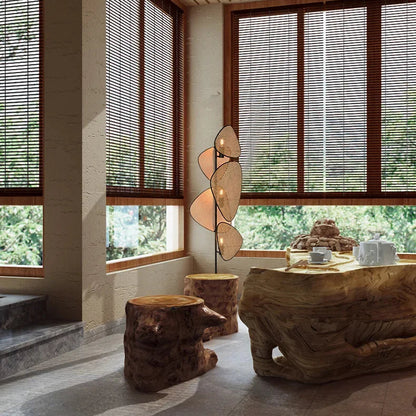 Lampadaire Feuillage en Osier Naturel | ELORIA