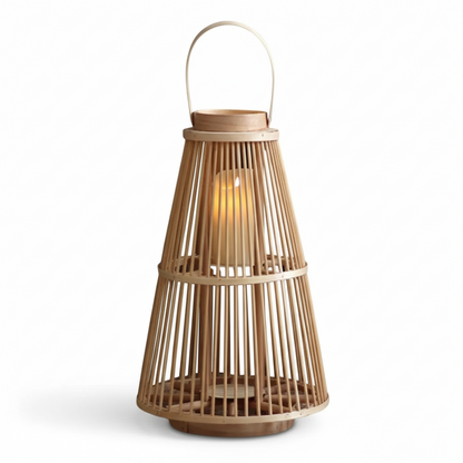Grande Lampe bougeoir en osier | BOUGEA