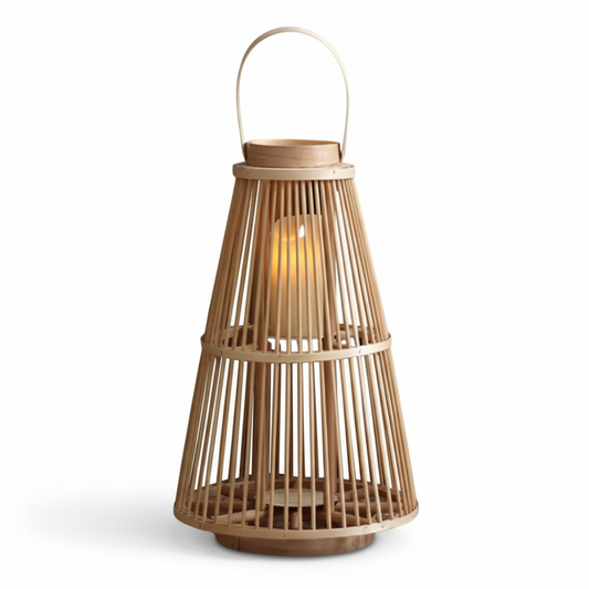 Grande Lampe bougeoir en osier | BOUGEA