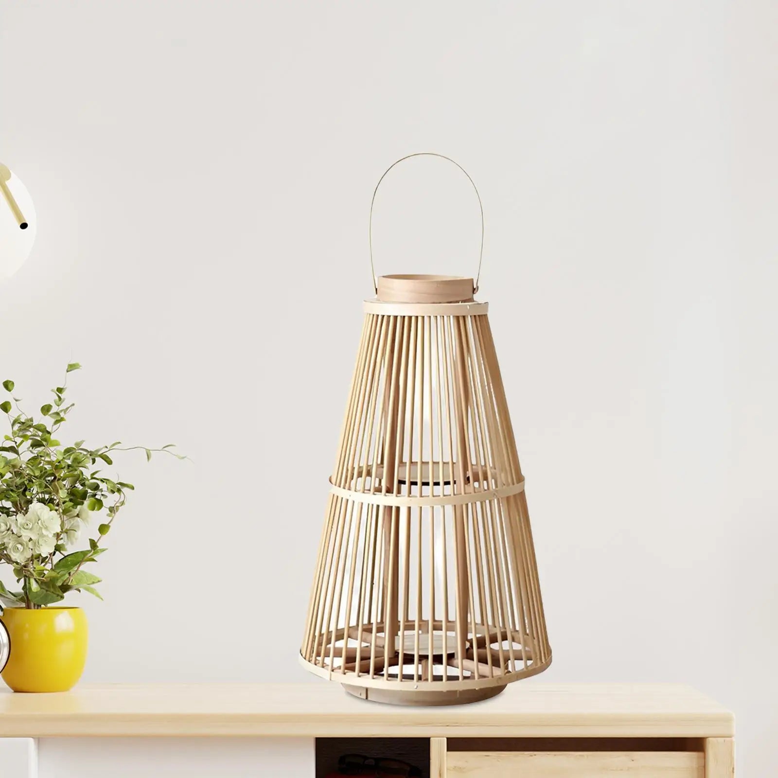 Grande Lampe bougeoir en osier | BOUGEA