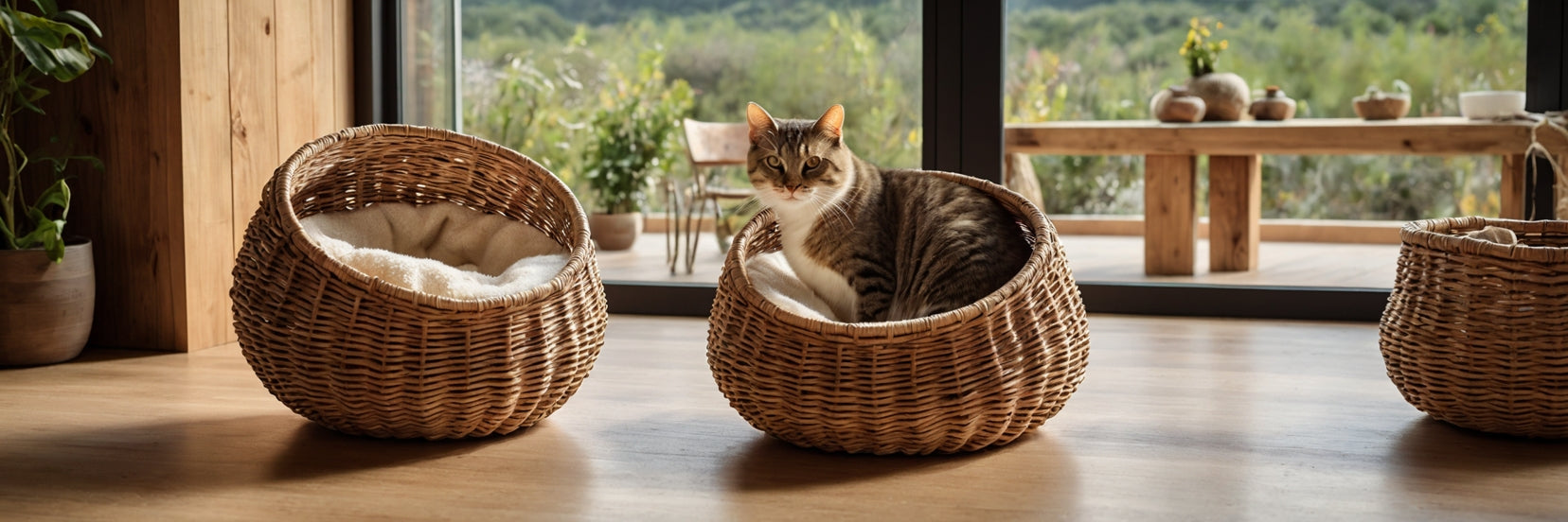 Panier à chat en osier