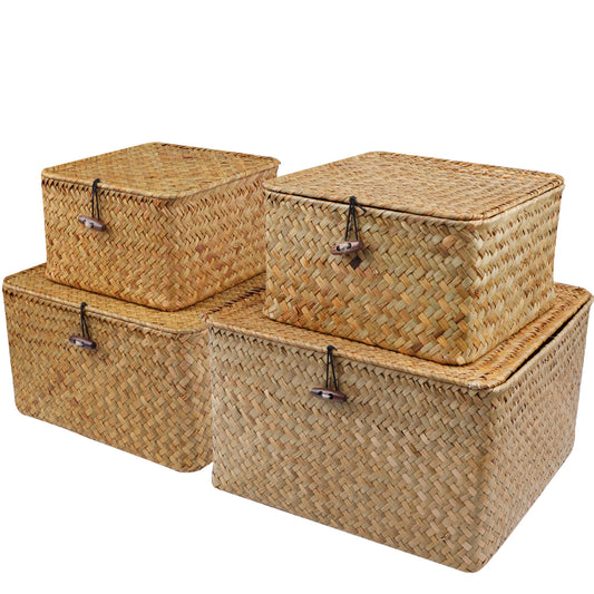 Lot de 4 paniers de rangements avec couvercles | PILO