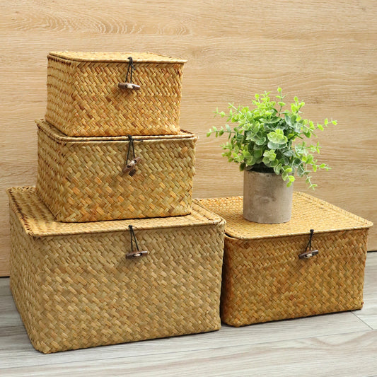 Lot de 4 paniers de rangements avec couvercles | PILO