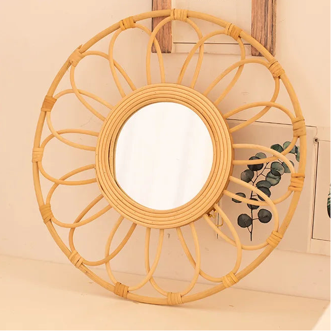 Miroir Soleil en Osier Naturel | LUMARY