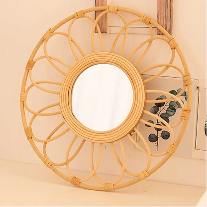 Miroir Soleil en Osier Naturel | LUMARY