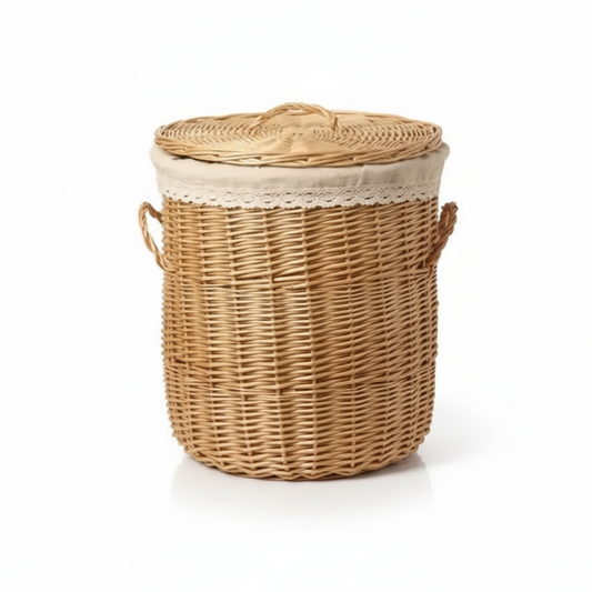 Panier à Linge en Osier avec Couvercle | LYSIA
