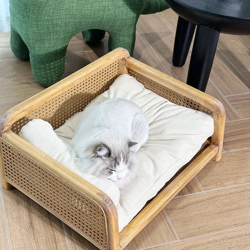 Panier en osier pour chat en forme de banc | ALAMO