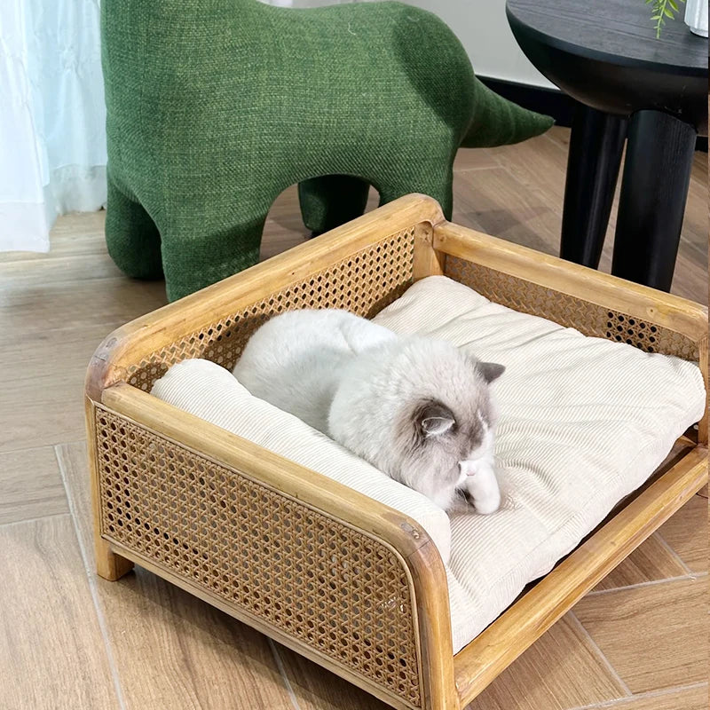 Panier en osier pour chat en forme de banc | ALAMO