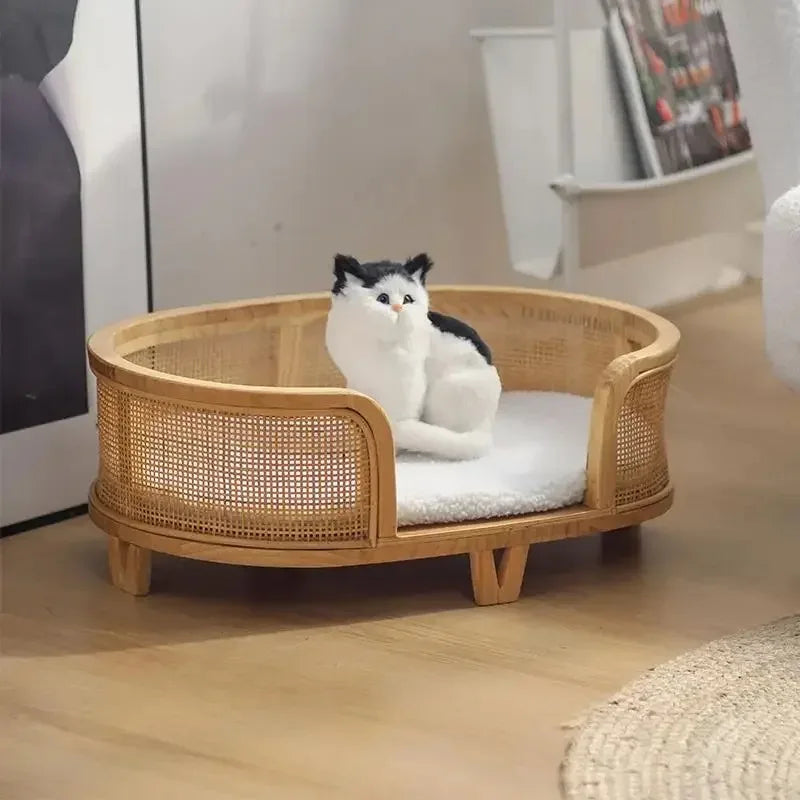 Panier pour chat moderne en osier