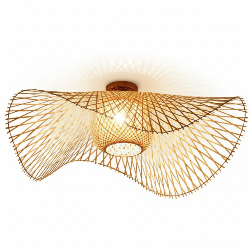 Plafonnier en Osier de Salon | ONDÉO