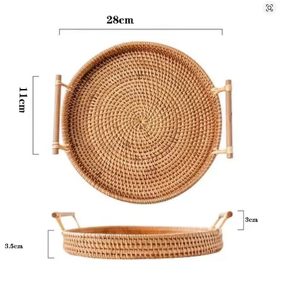 Plateau en Osier avec Poignée | Collection Prestige