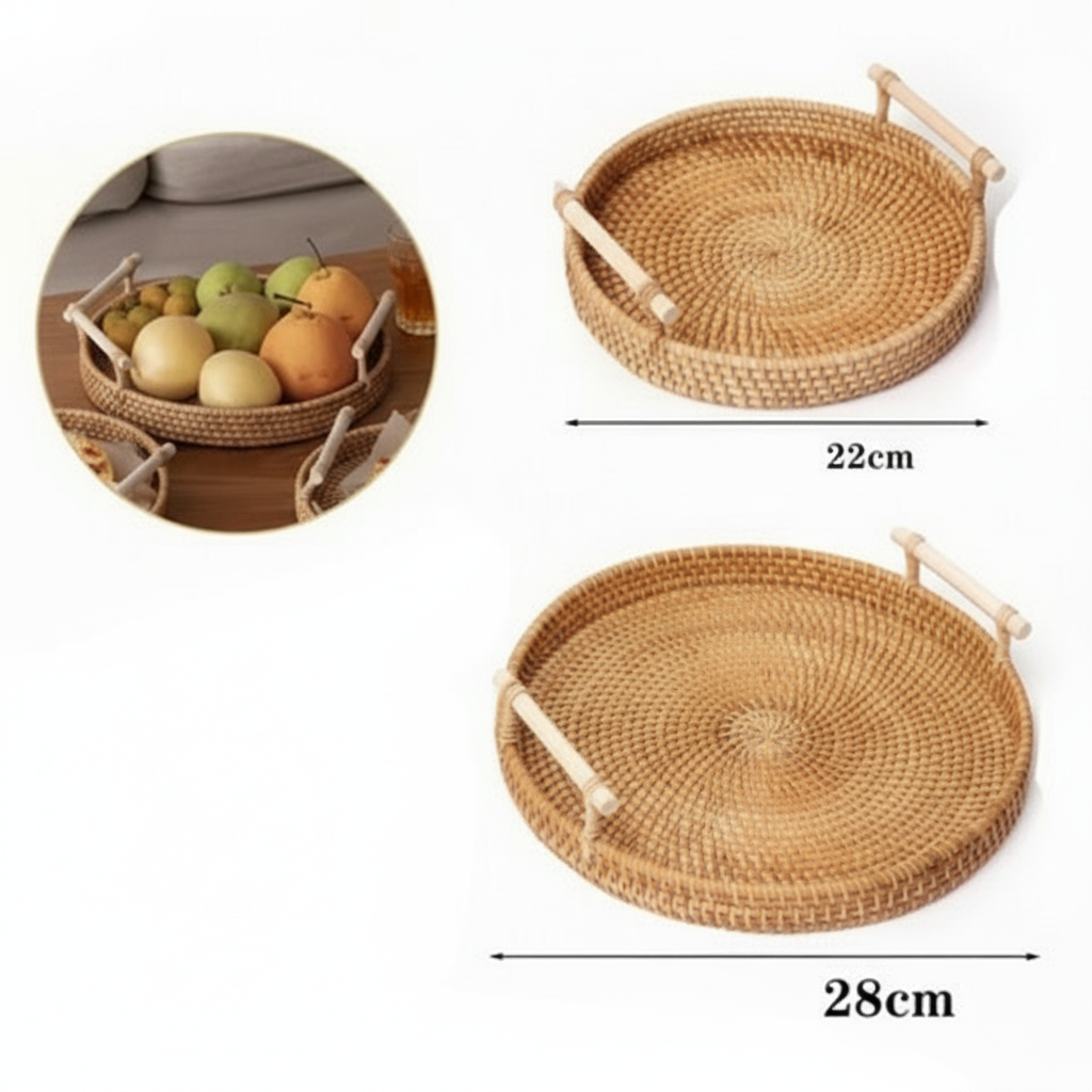 Plateau en Osier avec Poignée | Collection Prestige