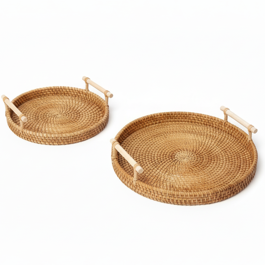 Plateau en Osier avec Poignée | Collection Prestige