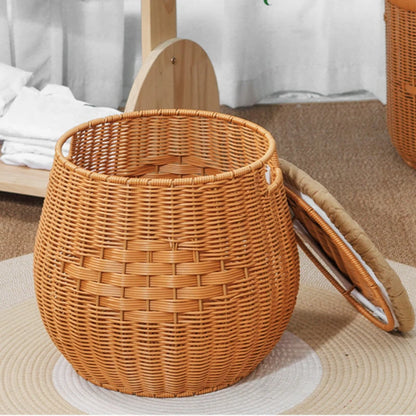 Pouf avec rangement en osier | TONEA