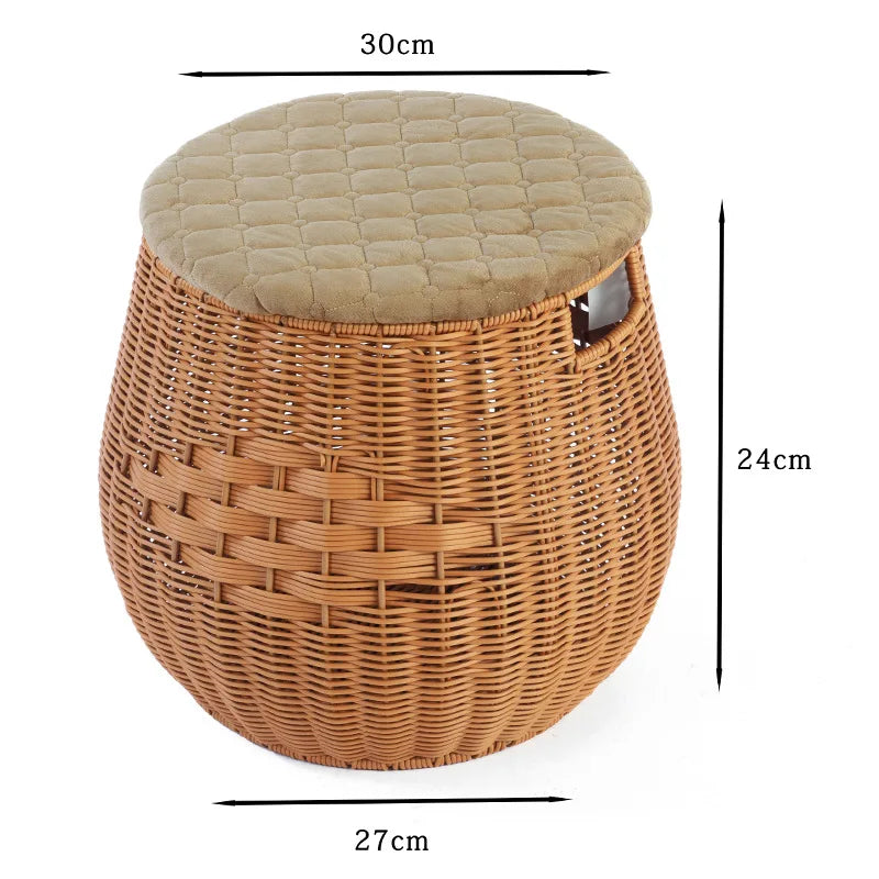 Pouf avec rangement en osier | TONEA