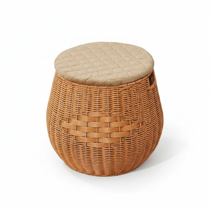 Pouf avec rangement en osier | TONEA
