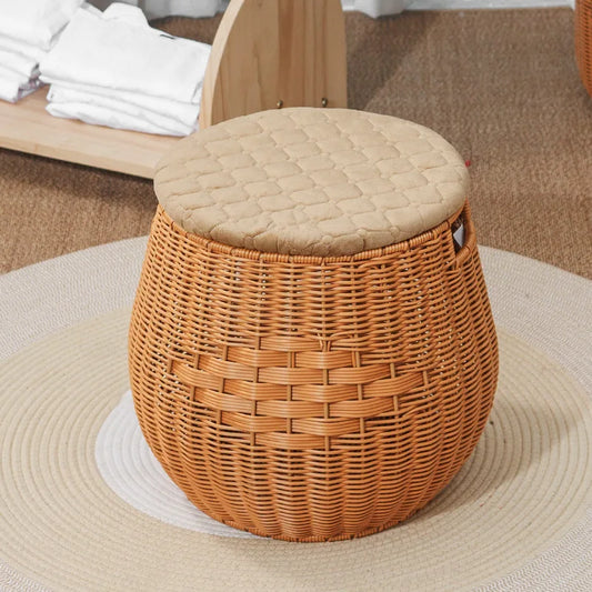 Pouf avec rangement en osier | TONEA