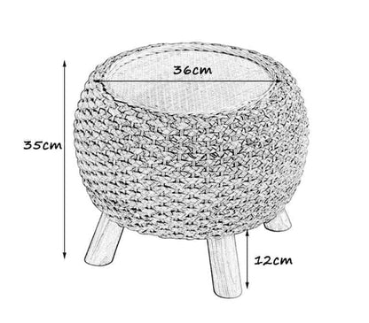 Pouf en Osier & Bois | AUREA