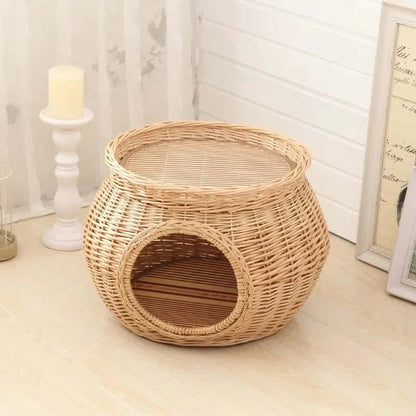 Panier Igloo en Osier pour Chat | NOVA