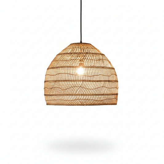 Suspension Artisanale en Osier | LUMA – Design Loft & Café