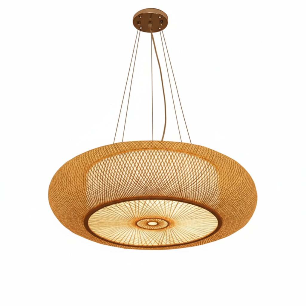 Suspension Ronde en Osier et Bambou | CALATA