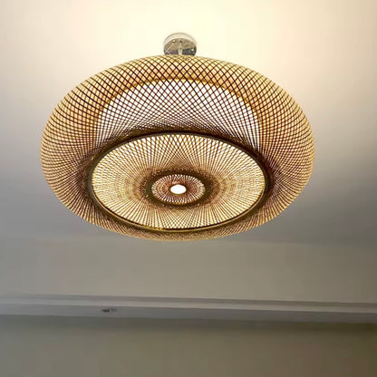 Suspension Ronde en Osier et Bambou | CALATA