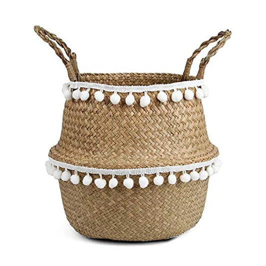 Cache-Pot en Osier Pompom | LÉA