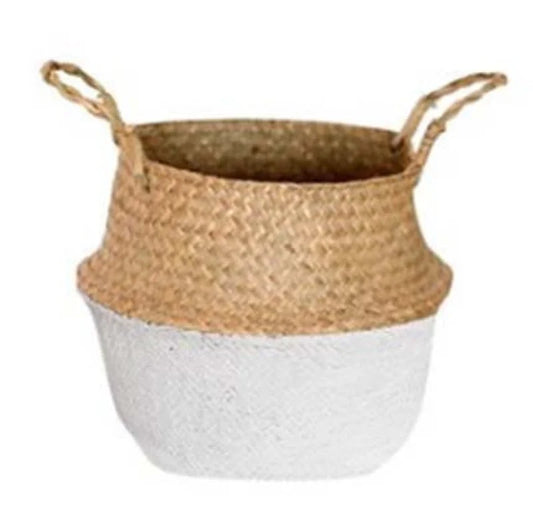 Cache Pot Osier Blanc | MAËLIS