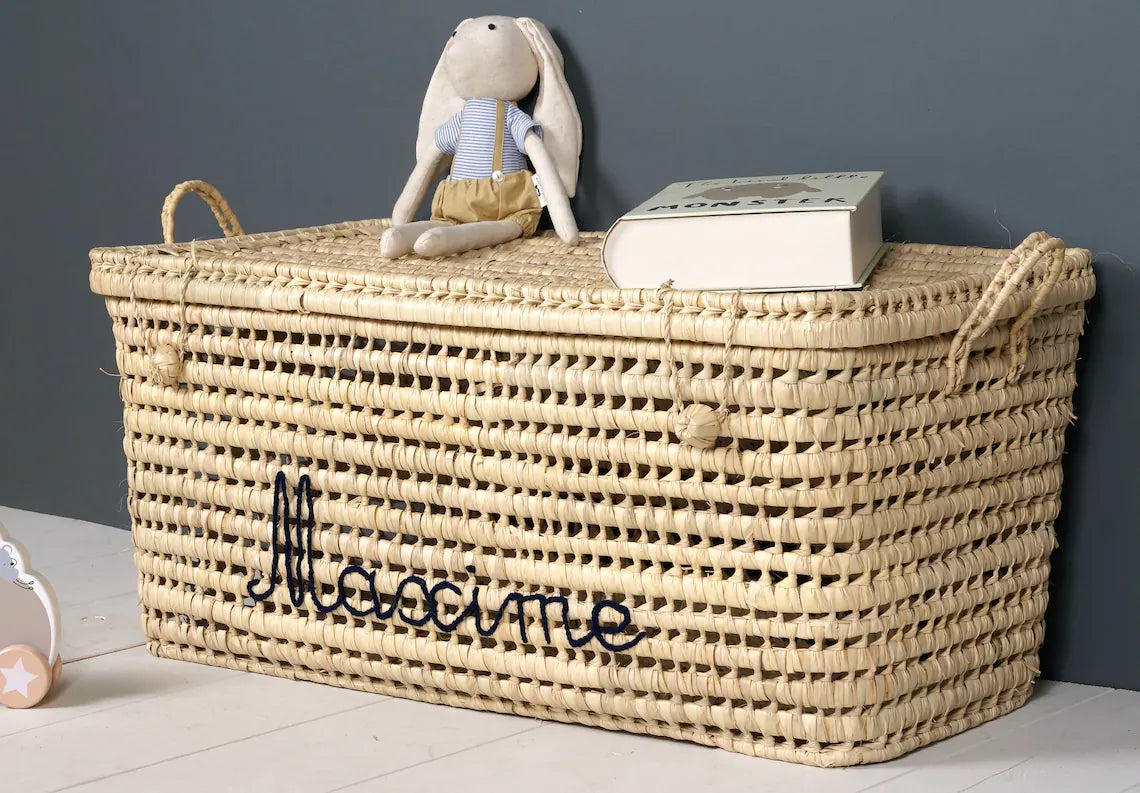 Grande Malle de Rangement Personnalisable en Osier 80 cm | PERSOLA