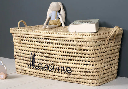 Grande Malle de Rangement Personnalisable en Osier 80 cm | PERSOLA