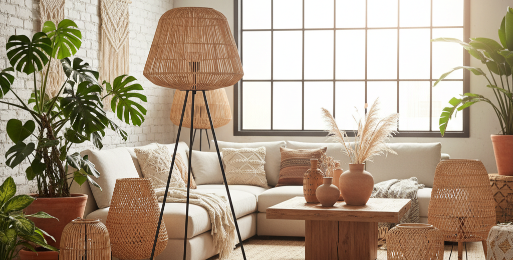 lampadaires en osier