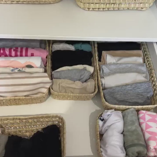 Panier de rangement en osier rectangle | Eden
